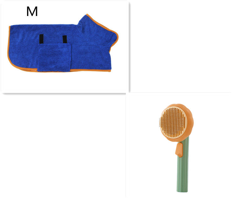 New Pet Cat Brush Hot Selling Hand-held Steel Wire Self-cleaning Comb Looper For Hair Removal Green Blue M