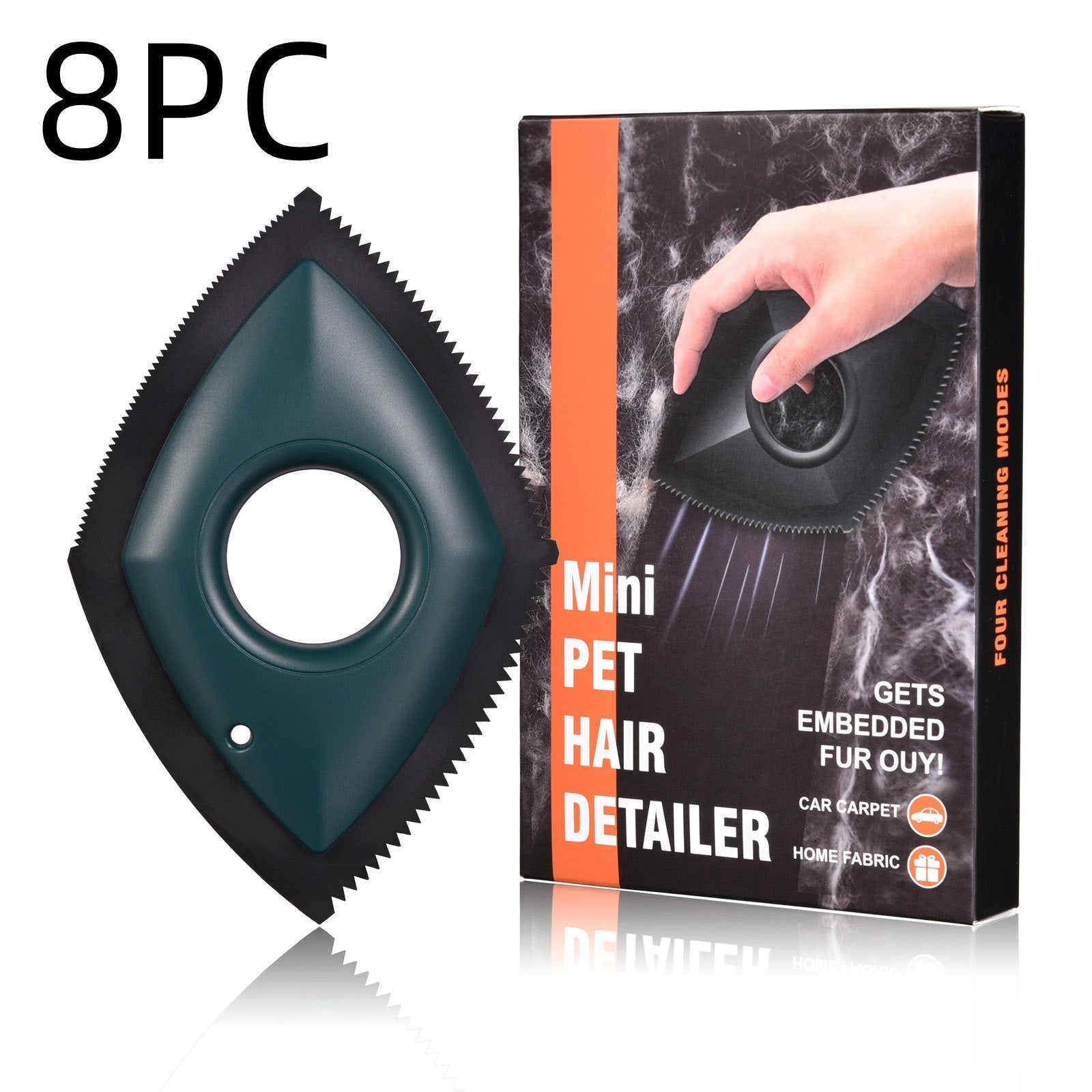 Pet Hair Remover Professional Hair Removal Tool For Cars Carpets Fur Catcher Cleaning Products Accessories 8PC Green