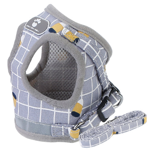GBruno Pet Mesh Harness Gray Checkered