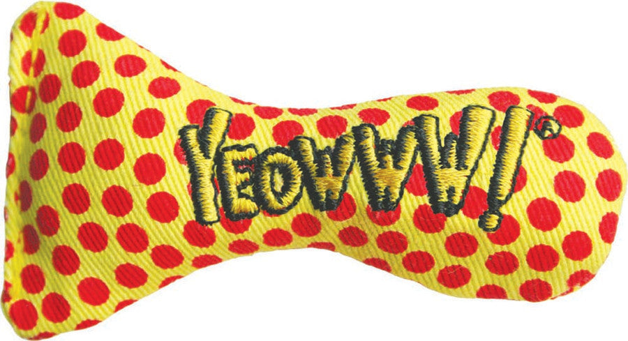 Yeowww! Stinkies Catnip Toys Yellow w Red Polka Dots