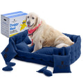 Doggy Affairs HandMade Luxury Dog Beds Jumbo Sized Dog with Removable Washable Cover - Premium Big Dog Bed Sofa Style - Fancy Dog Couch Bed - Non Slip Pet Sofa Bed for Dogs Deepsea Blue X-Large