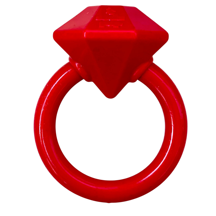 Diamond Ring Nylon Teething Ring for Puppies | Durable & USA Made Diamond Ring Nylon Teething Ring - Red