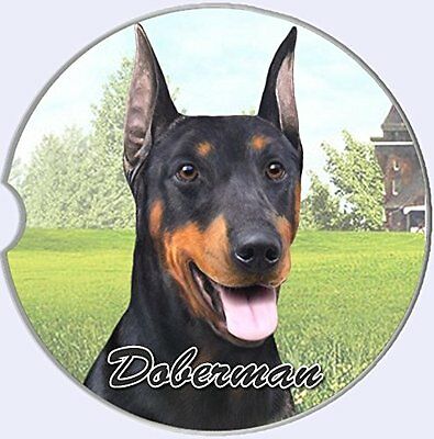 Doberman Car Coaster Face