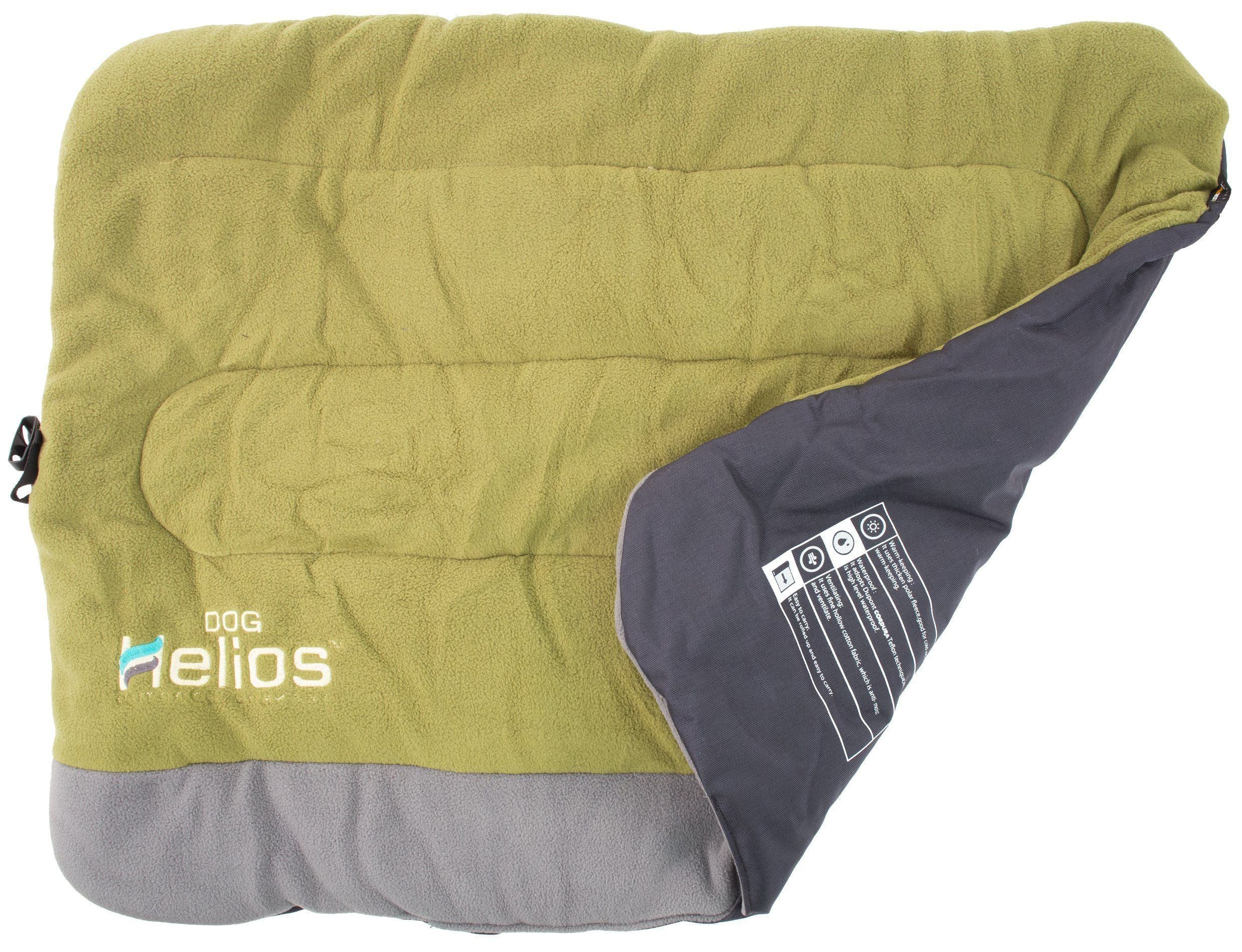 Dog Helios ® 'Combat-Terrain' Cordura-Nyco Reversible Nylon and Fleece Travel Camping Dog Bed Olive Green, Grey