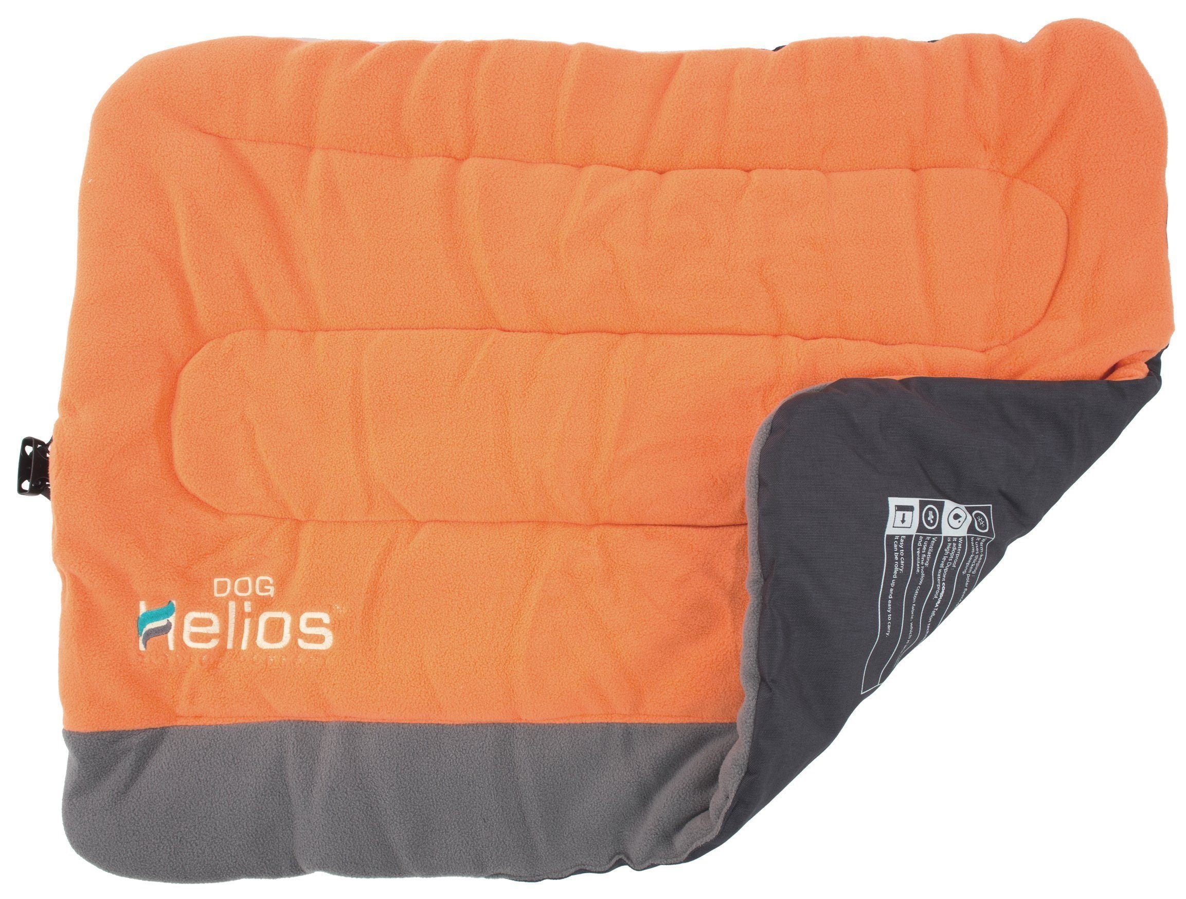 Dog Helios ® 'Combat-Terrain' Cordura-Nyco Reversible Nylon and Fleece Travel Camping Dog Bed Orange, Grey