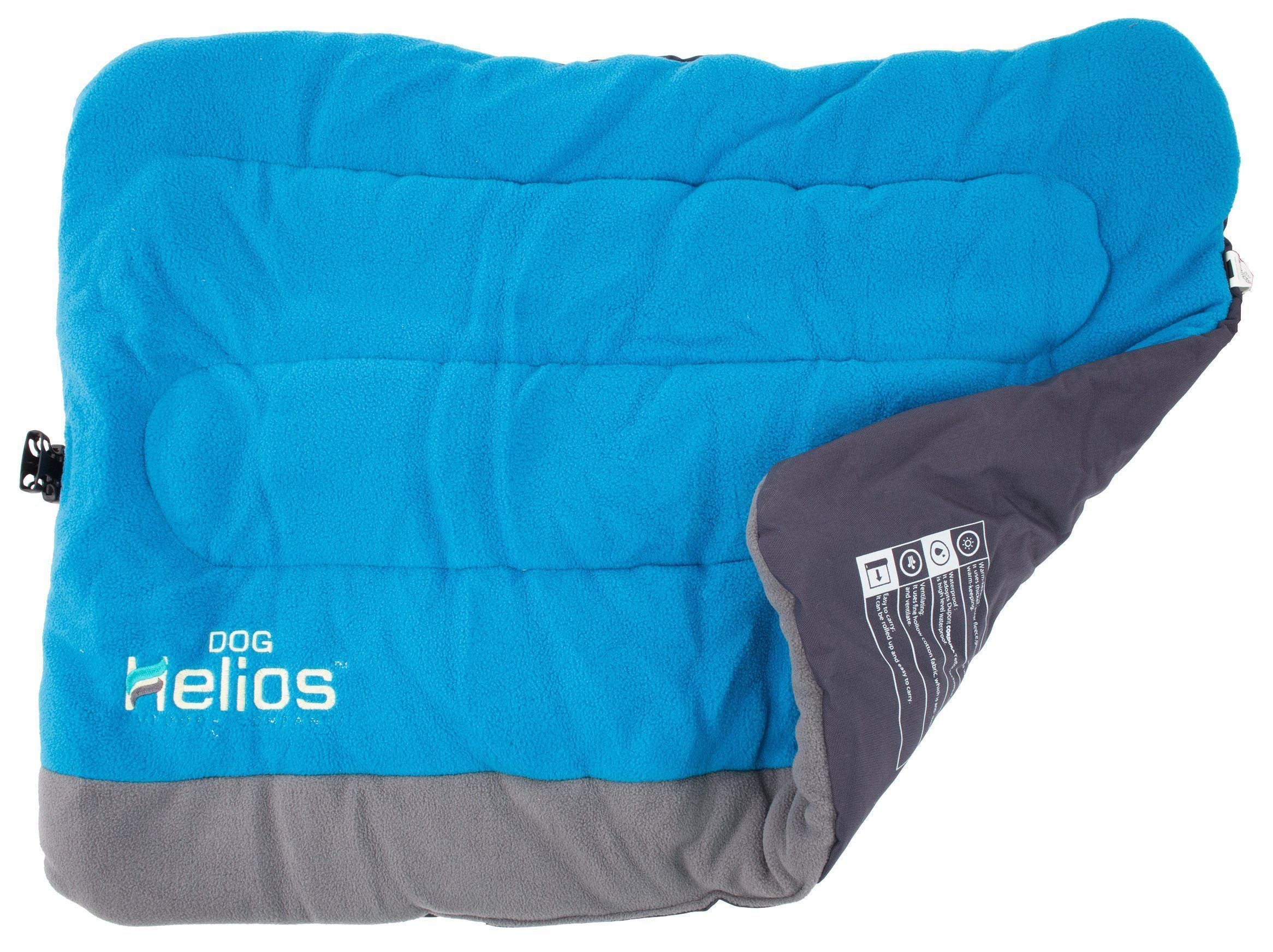 Dog Helios ® 'Combat-Terrain' Cordura-Nyco Reversible Nylon and Fleece Travel Camping Dog Bed Blue, Grey
