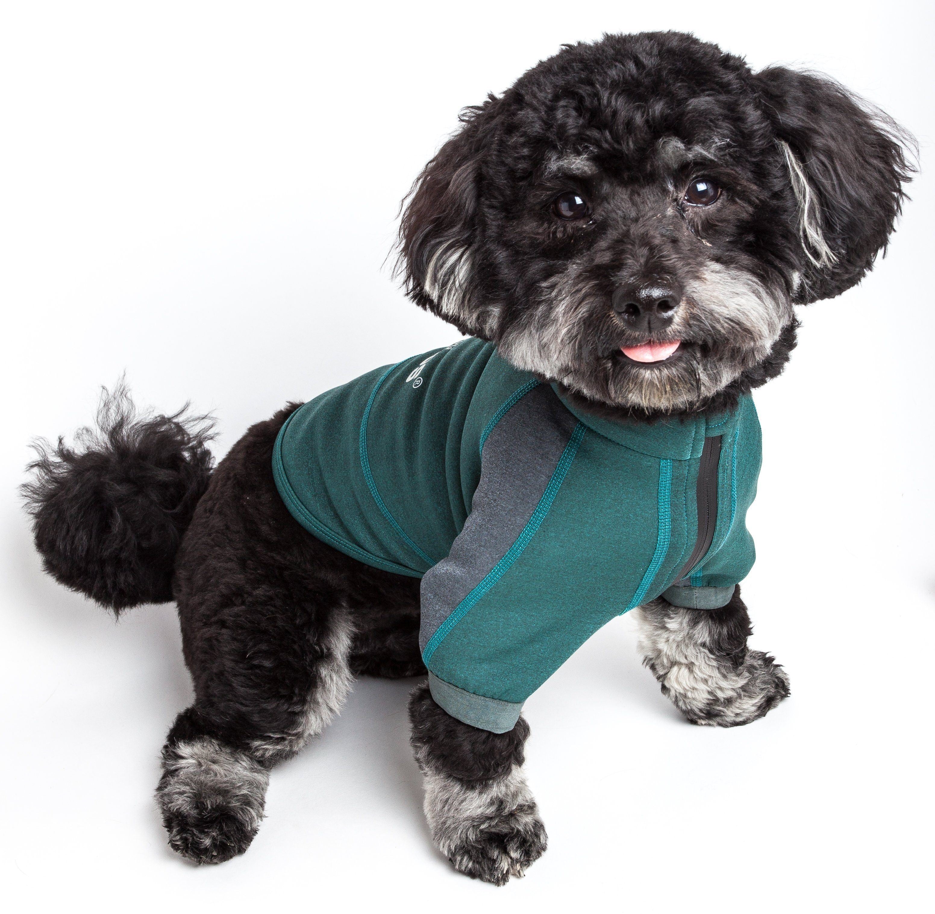 Dog Helios ® 'Eboneflow' Mediumweight 4-Way-Stretch Flexible And Breathable Performance Dog Yoga T-Shirt