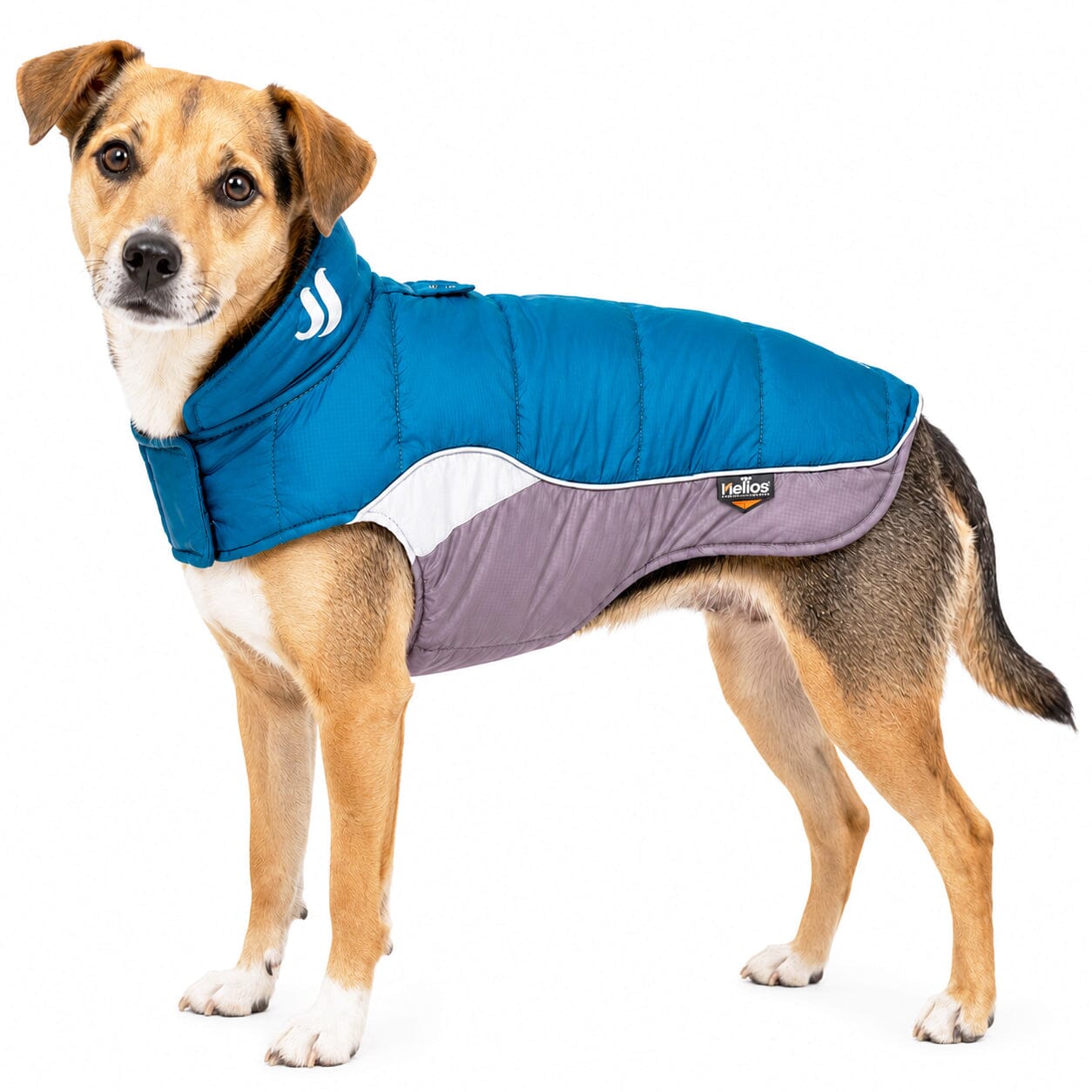 Dog Helios ® Hurricane-Waded Plush 3M Reflective Insulated Winter Dog Coat Blue Wave