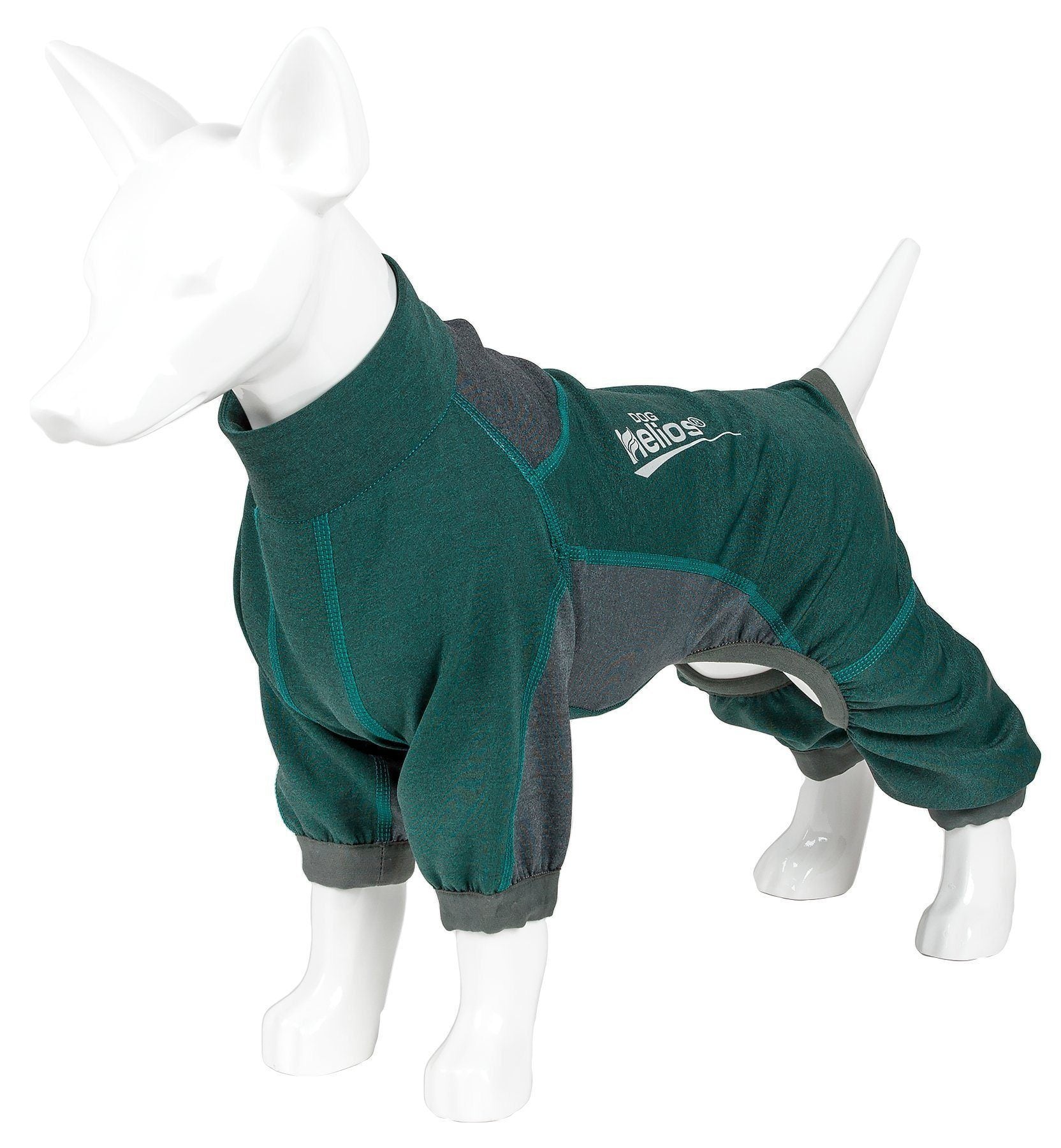 Dog Helios ® 'Rufflex' Mediumweight 4-Way-Stretch Fitness Yoga Dog Tracksuit Jacket Green And Grey