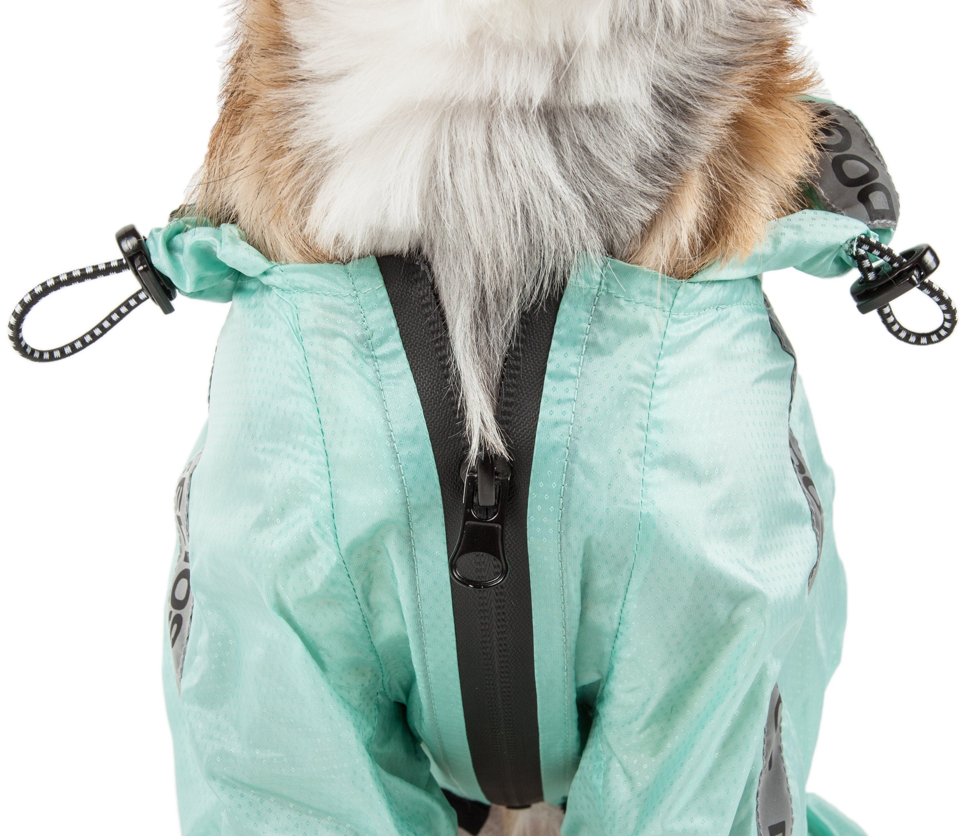 Dog Helios ® 'Torrential Shield' Waterproof and Adjustable Full Body Dog Raincoat