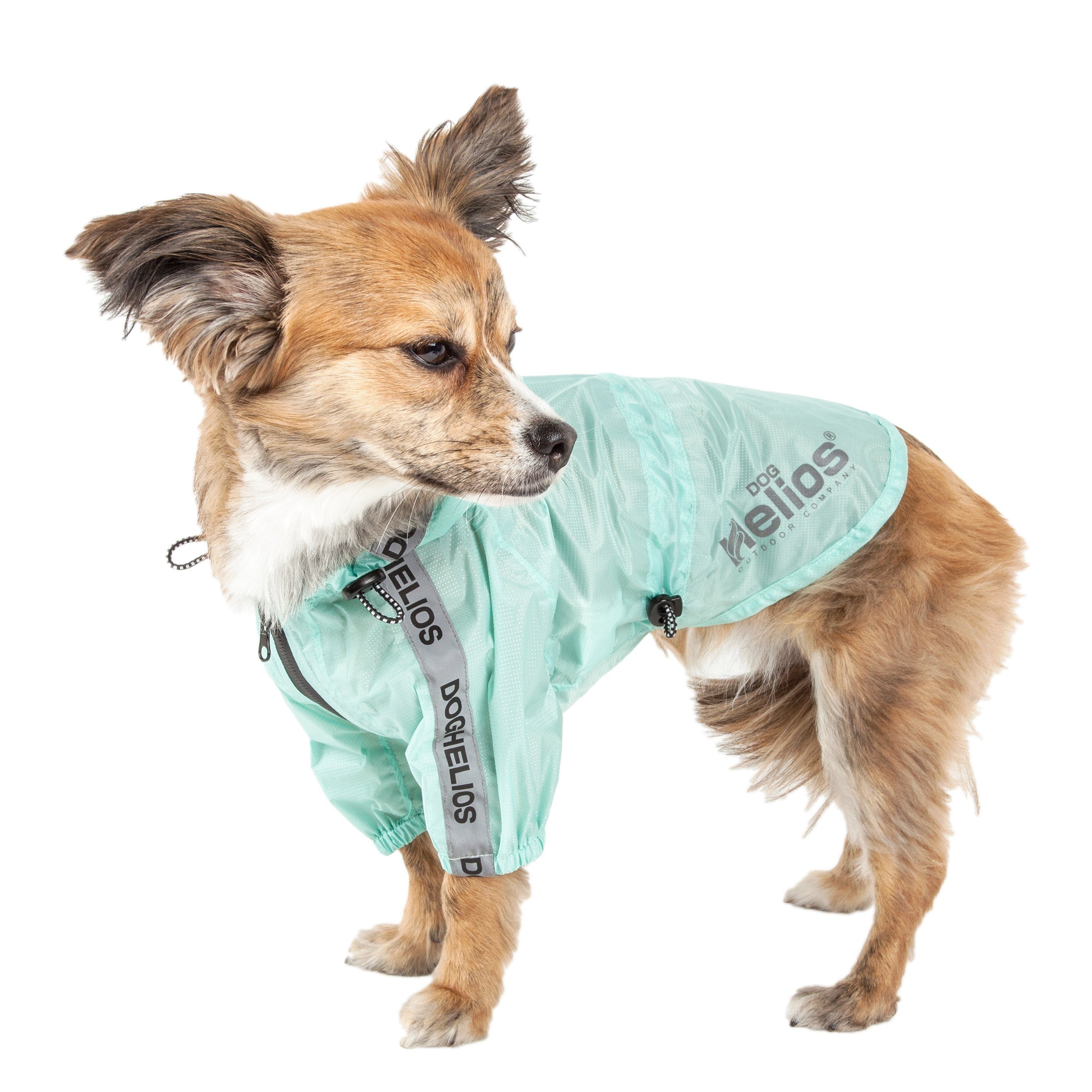 Dog Helios ® 'Torrential Shield' Adjustable and Waterproof Dog Raincoat Poncho Aqua Blue