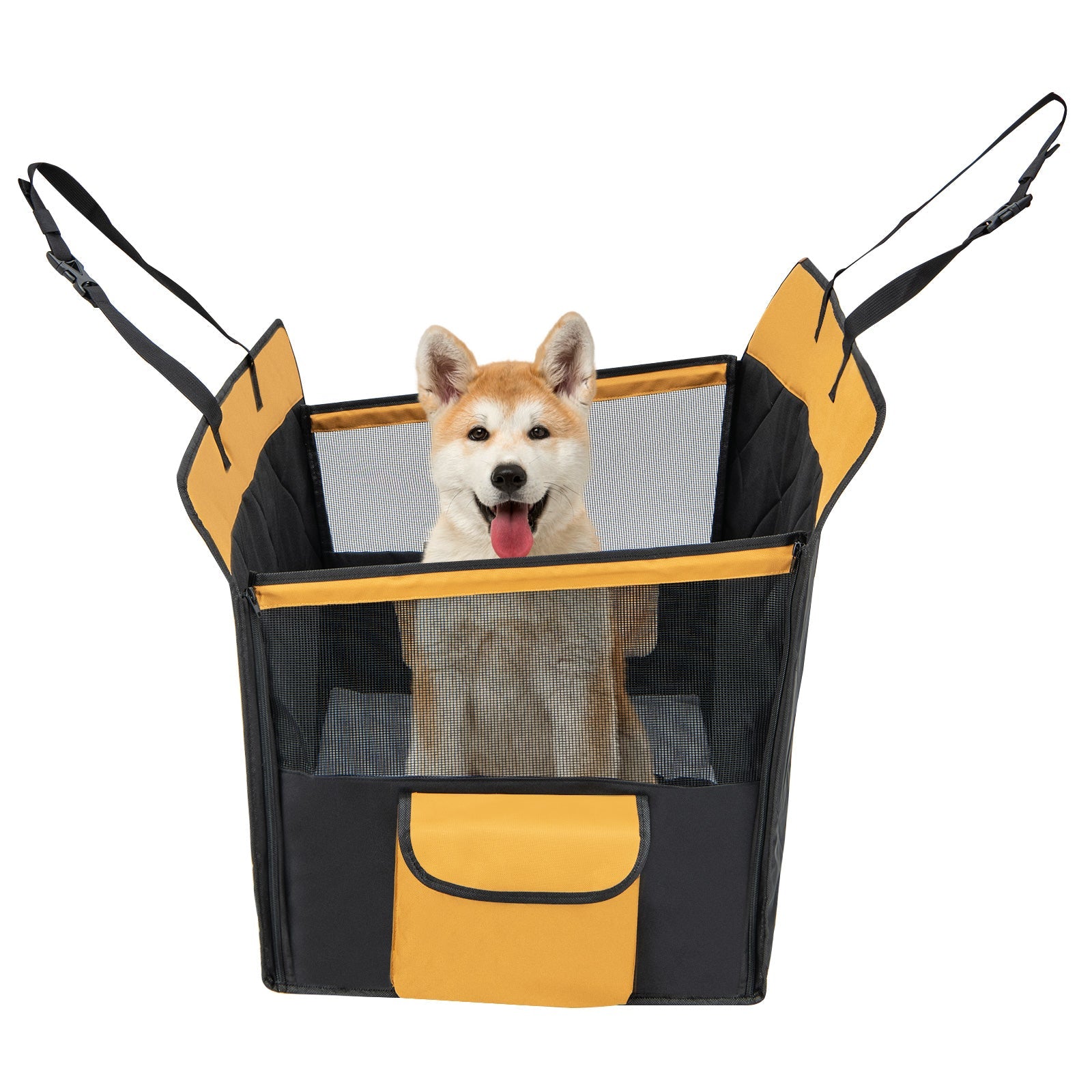 Dog Car Seat Cover with Mesh Window for Small and Medium Dogs-Black Default Title
