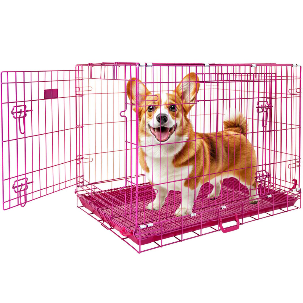 24-42" Collapsible Pink Dog Crate RED24-42 36 Inch 1 Pack
