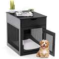 2-In-1 Dog House with Drawer and Wired Wireless Charging Black