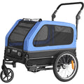Dog Bike Trailer, Supports up to 88 lbs, 2-in-1 Pet Stroller Cart Bicycle Carrier for Small & Large Dogs, Easy Folding Frame with Quick Release Wheel, Universal Bicycle Coupler, Internal Leash Default