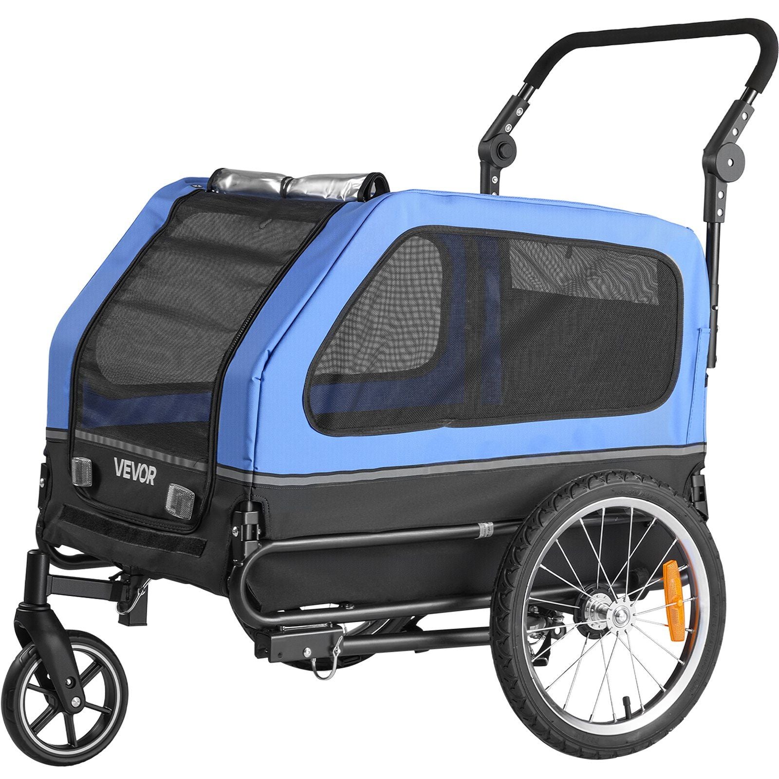 Dog Bike Trailer, Supports up to 88 lbs, 2-in-1 Pet Stroller Cart Bicycle Carrier for Small & Large Dogs, Easy Folding Frame with Quick Release Wheel, Universal Bicycle Coupler, Internal Leash Default