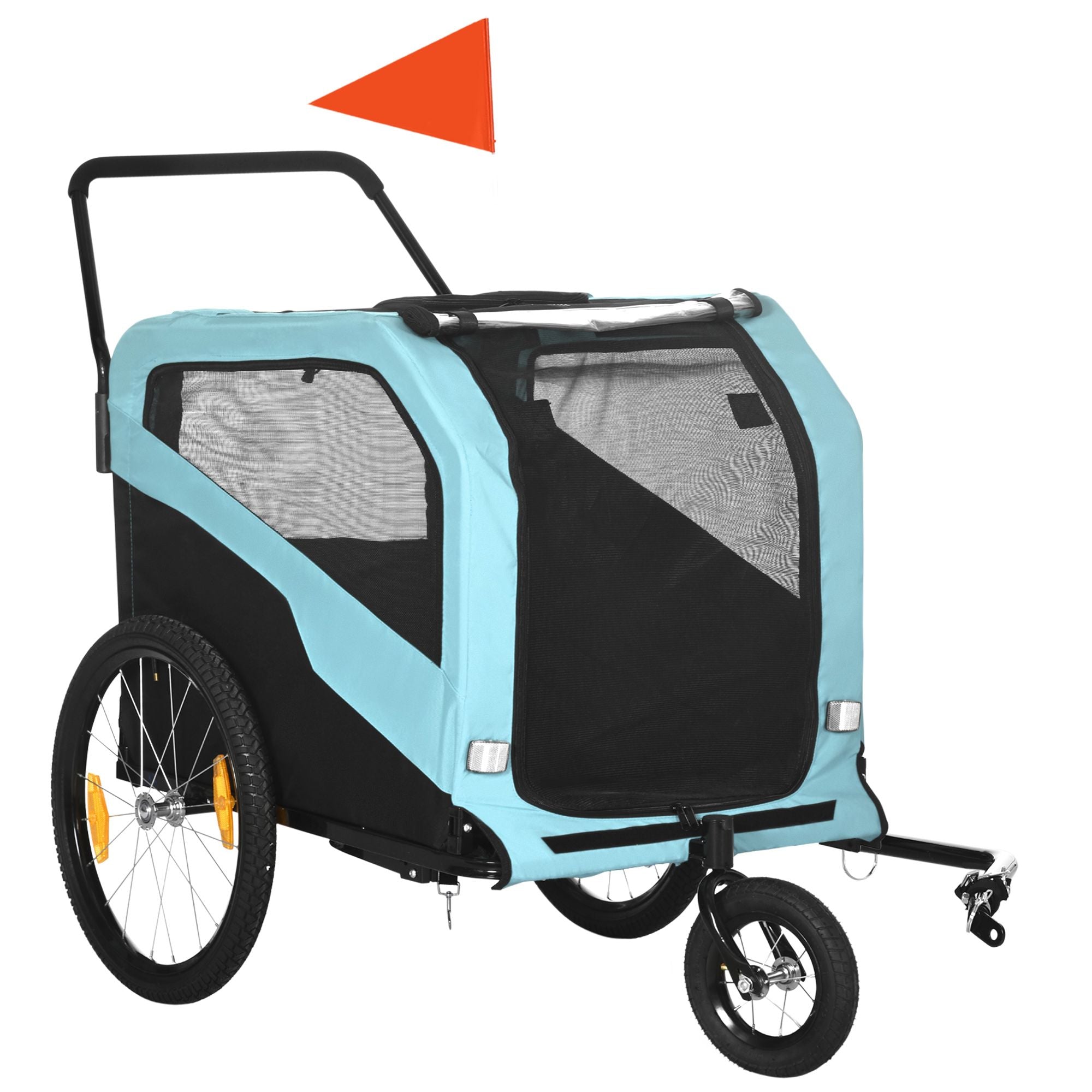 Pet Stroller - 2-in-1 Large Dog Bike Trailer & Stroller Combo with Safety Hitch Quick-release Wheels Foot Support Pet Bicycle Cart default