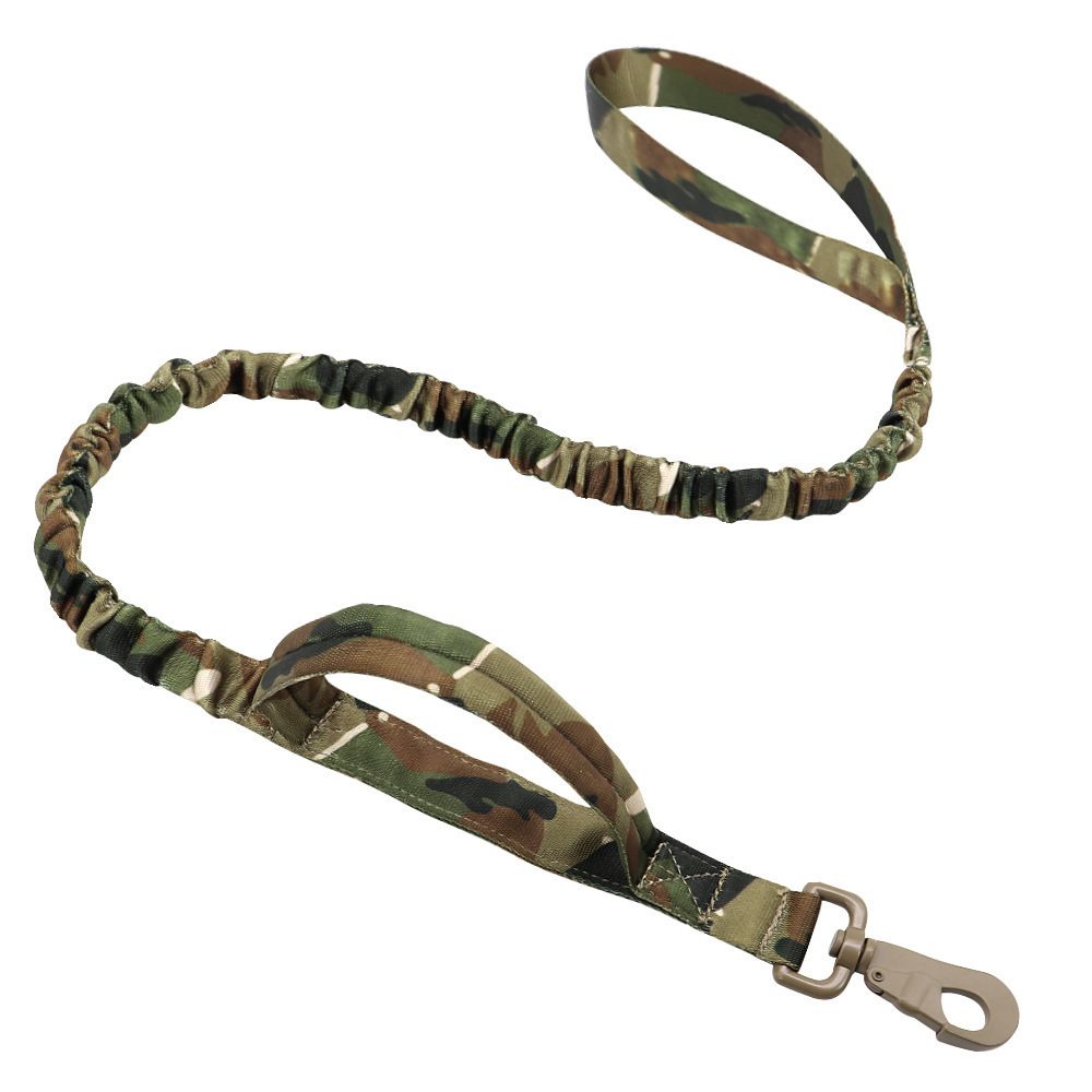 k9 leash; Bungee Dog Leash Tactical Dog Leash Nylon Adjustable Tactical Leash for Dogs Quick Release Military Dog Leash with 2 Control Handle; Bungee trap 100-150cm Black