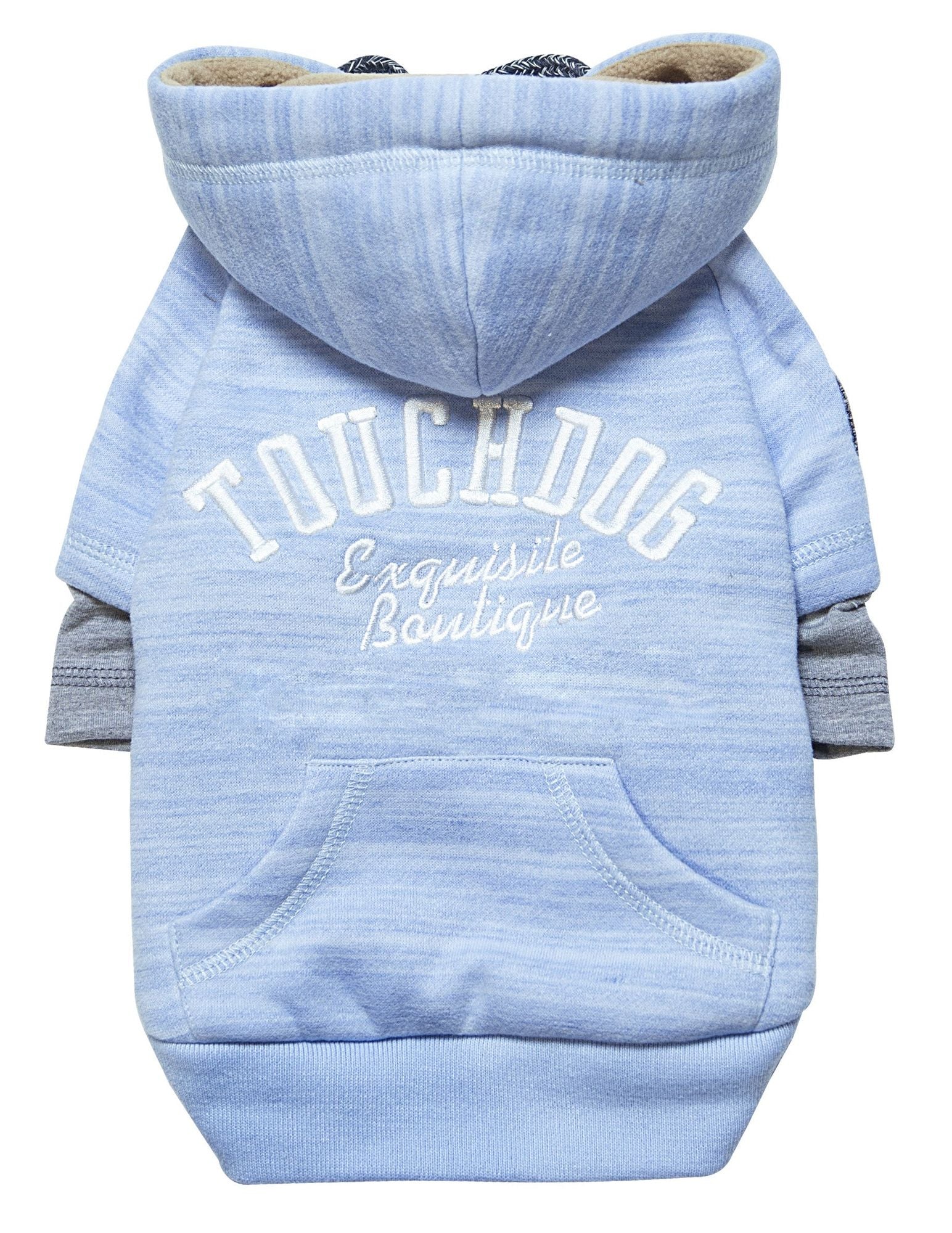 Touchdog Hampton Beach Designer Ultra Soft Sand-Blasted Cotton Pet Dog Hoodie Sweater Large Blue