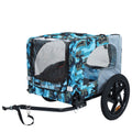 Outdoor Heavy Duty Collapsible Pet Bike Trailer with 16-Inch All-Terrain Wheels & Universal Hitch – Foldable Dog/Cargo Carrier Cart for Bicycles, blue, grey as Pic
