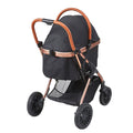 Pet Stroller - 4 Wheels Dog Stroller Rotate with Brakes, 66 lbs Weight Capacity, Puppy Stroller with Detachable Carrier, Storage Basket and Pet Pad, for Small to Medium Sized Dogs, Black 66 lbs 4