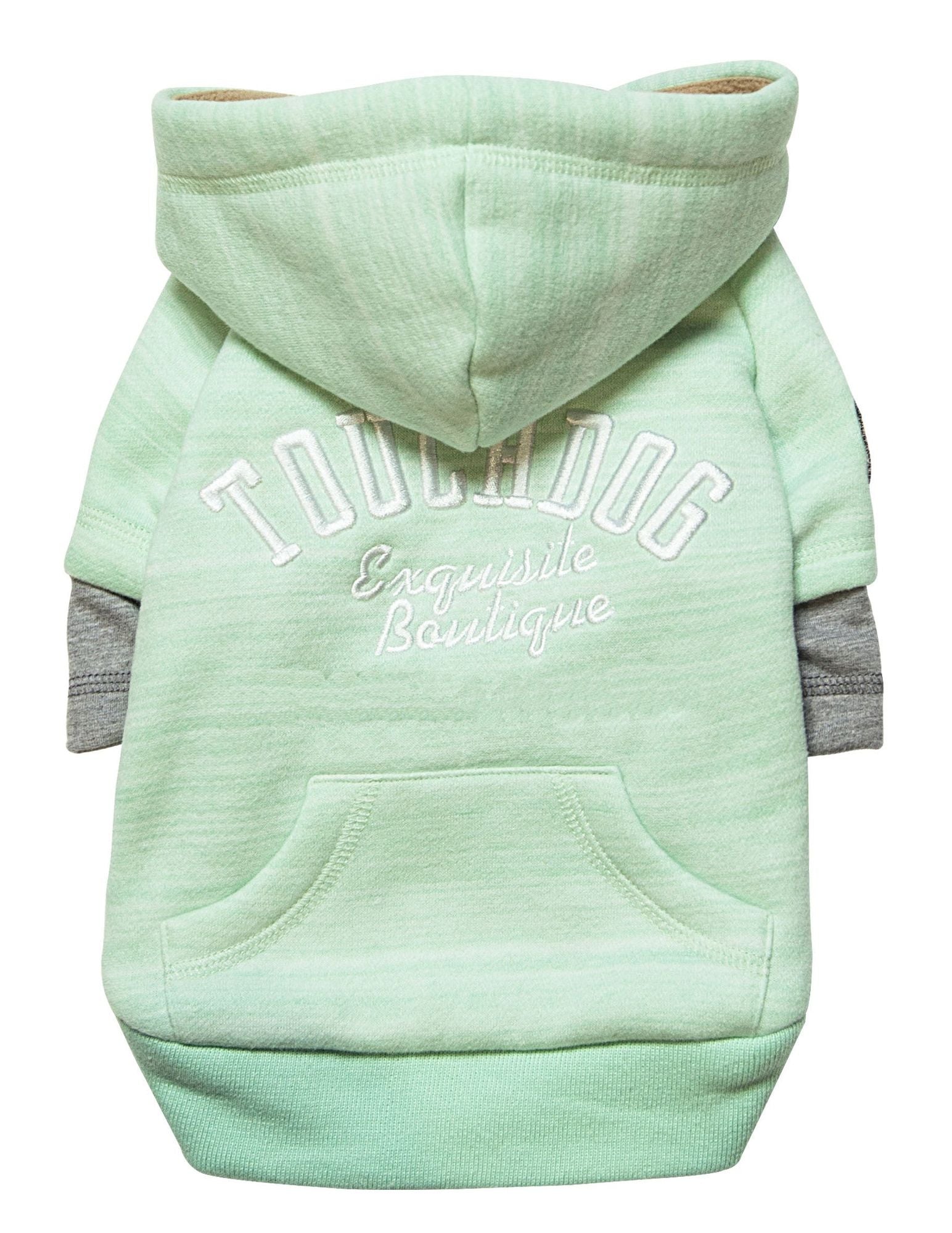 Touchdog Hampton Beach Designer Ultra Soft Sand-Blasted Cotton Pet Dog Hoodie Sweater Small Green