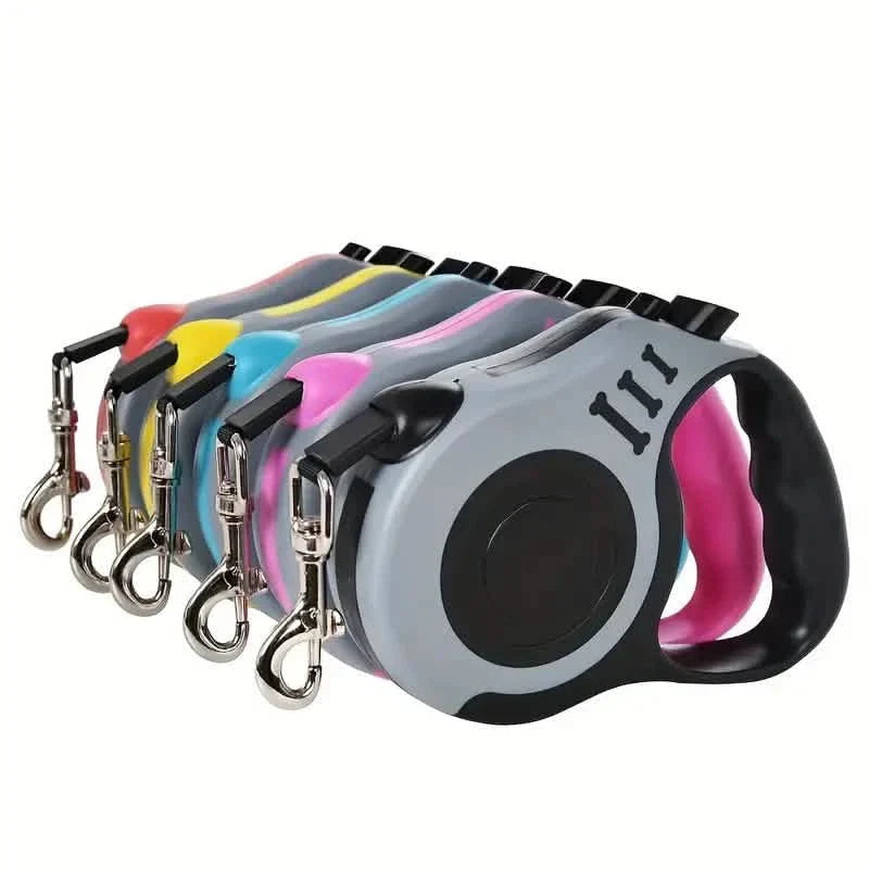 Double Switch Retractable Dog Leash – TPE Anti-Slip Handle | 3m & 5m | 4 Colors
