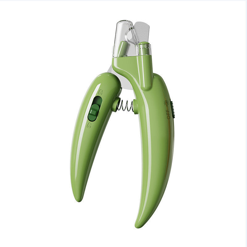 New LED Blood Line Pet Nail Clippers Cat Dog Pets Supplies Green