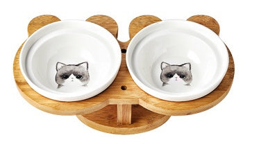 Ceramic Pet Products Cat Bowl Grey Cat