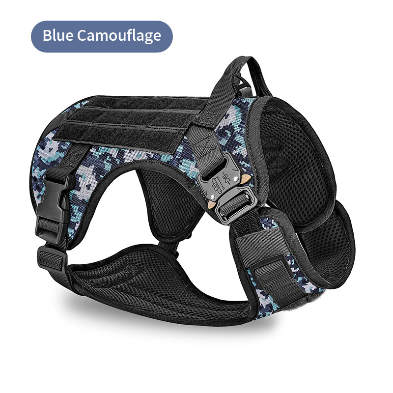 Large Pet Supplies Tactical Camouflage Close Traction Harness Wholesale Blue