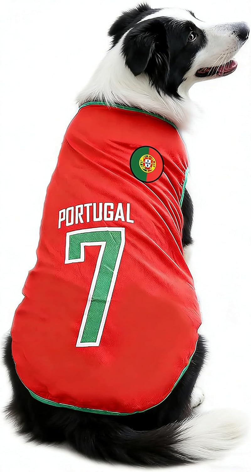 2026 World Cup Soccer Jersey Mesh Pet Shirt Small to 6XL Portugal