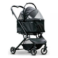 Pet Stroller 4 Wheel Dog Cat Foldable Removable Carrier 33lb Black Small-Glide