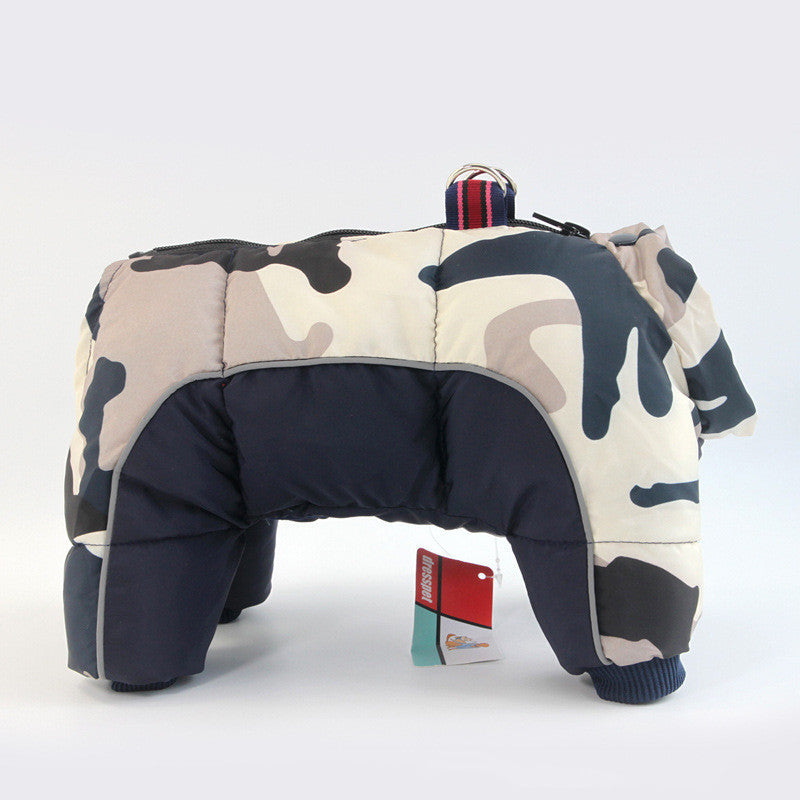 Winter Pet Dog Clothes Super Warm Jacket Thicker Cotton Coat Waterproof Small Dogs Pets Clothing For Puppy Navy camouflage