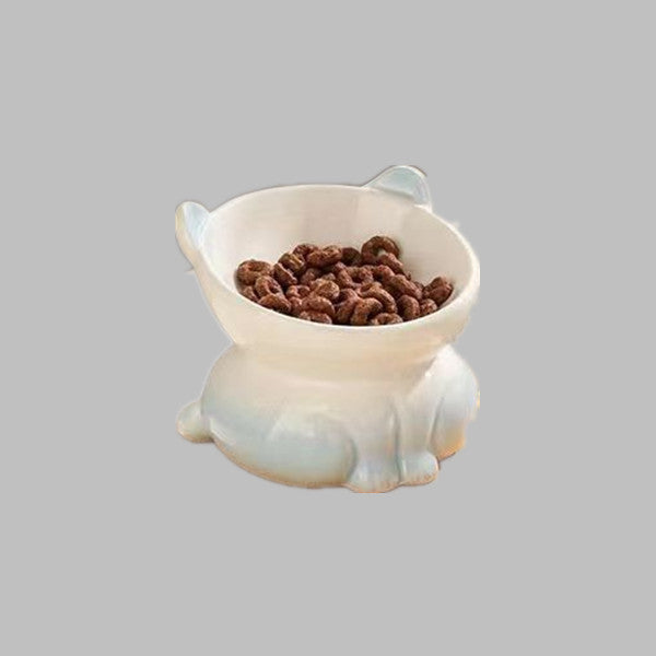 Ceramic Cat Dog Bowl Pet Supplies Drinking Water Goblet Food Basin Gradient Blue