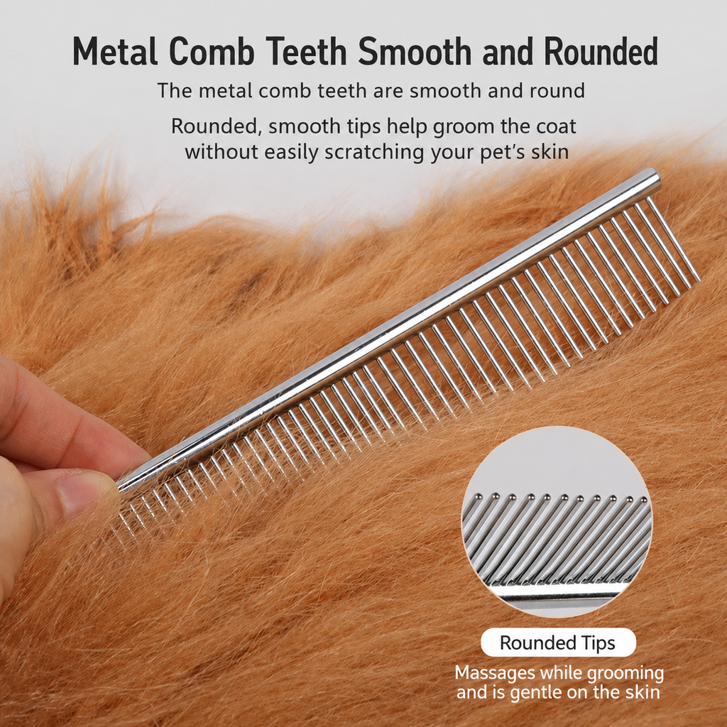 Stainless Steel Pet Row Comb for Dogs and Cats
