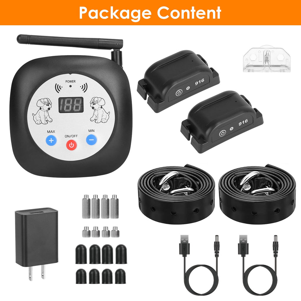 328FT Electric Wireless Dog Fence System With GPS Location Monitor Collar Receiver Rechargeable Beep Vibration Fence System for Small Medium Large Dog