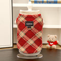 Polar Fleece Dog Vest – Checkered Pattern | XS–8XL | Red, Blue & Red Plum Red