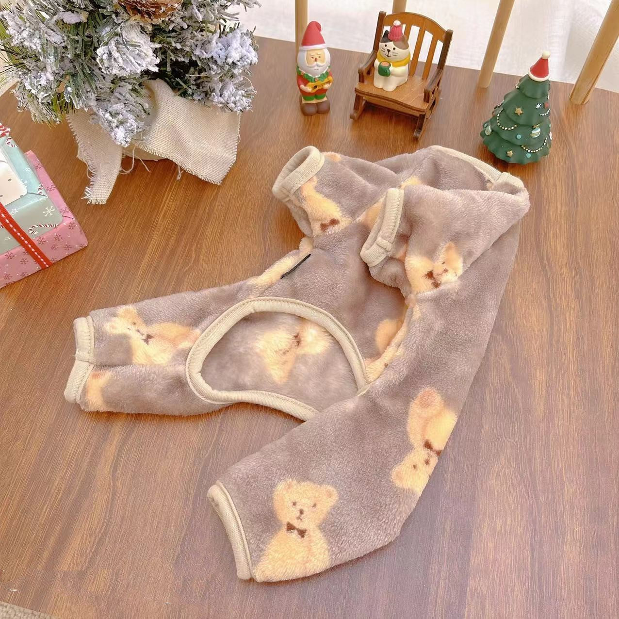 Dogs Cats Double-sided Plush Pet Clothing Warm Coffee