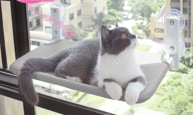 Cat Suction Cup Window Glass Hammock Pet Cat Pets Products Grey Mesh