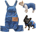 Dog Denim Overalls Jumpsuit Adjustable Pet Jeans for Small Dogs Cats Blue