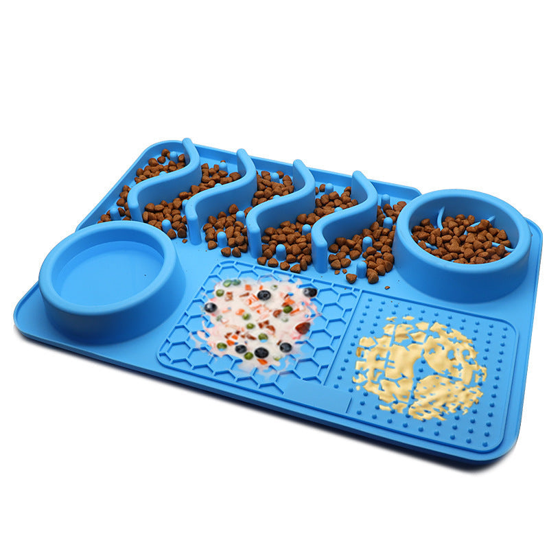 Dog Silicone Licking Pad Pet Licking Mat Silicone Smelling Mat Multifunctional Food Bowl Pets Supplies Large Sky Blue Licking Pad