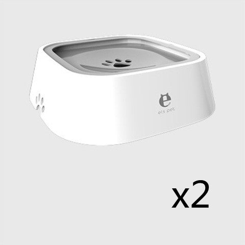 1.5L Cat Dog Water Bowl Carried Floating Bowl Anti-Overflow Slow Water Feeder Dispenser Pet Fountain ABS&PP Dog Supplies Grey 2pcs