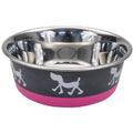 Non-Skid Pup Design Dog Bowls by Maslow, Pink 6.75 Cups