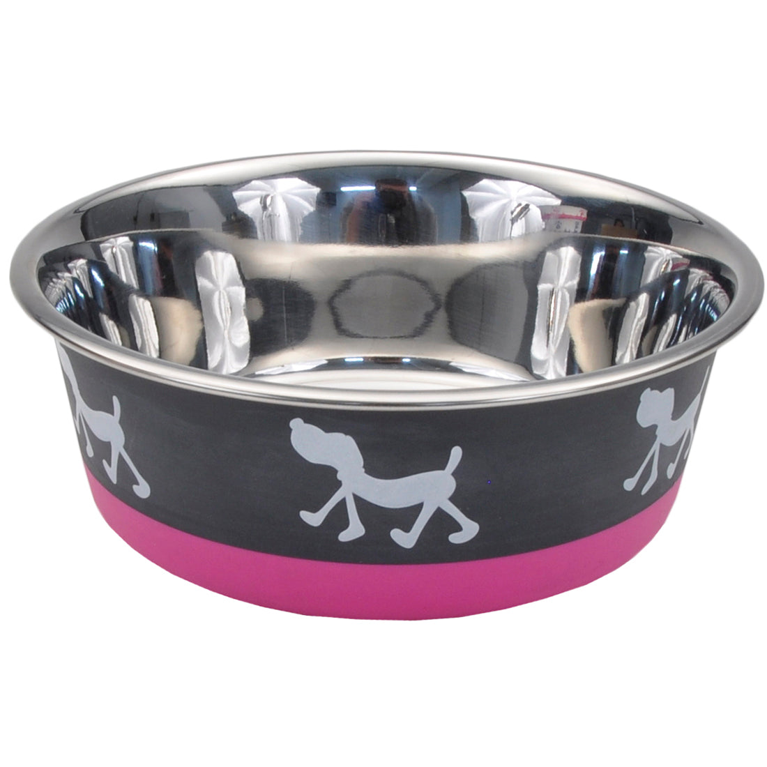 Non-Skid Pup Design Dog Bowls by Maslow, Pink 6.75 Cups