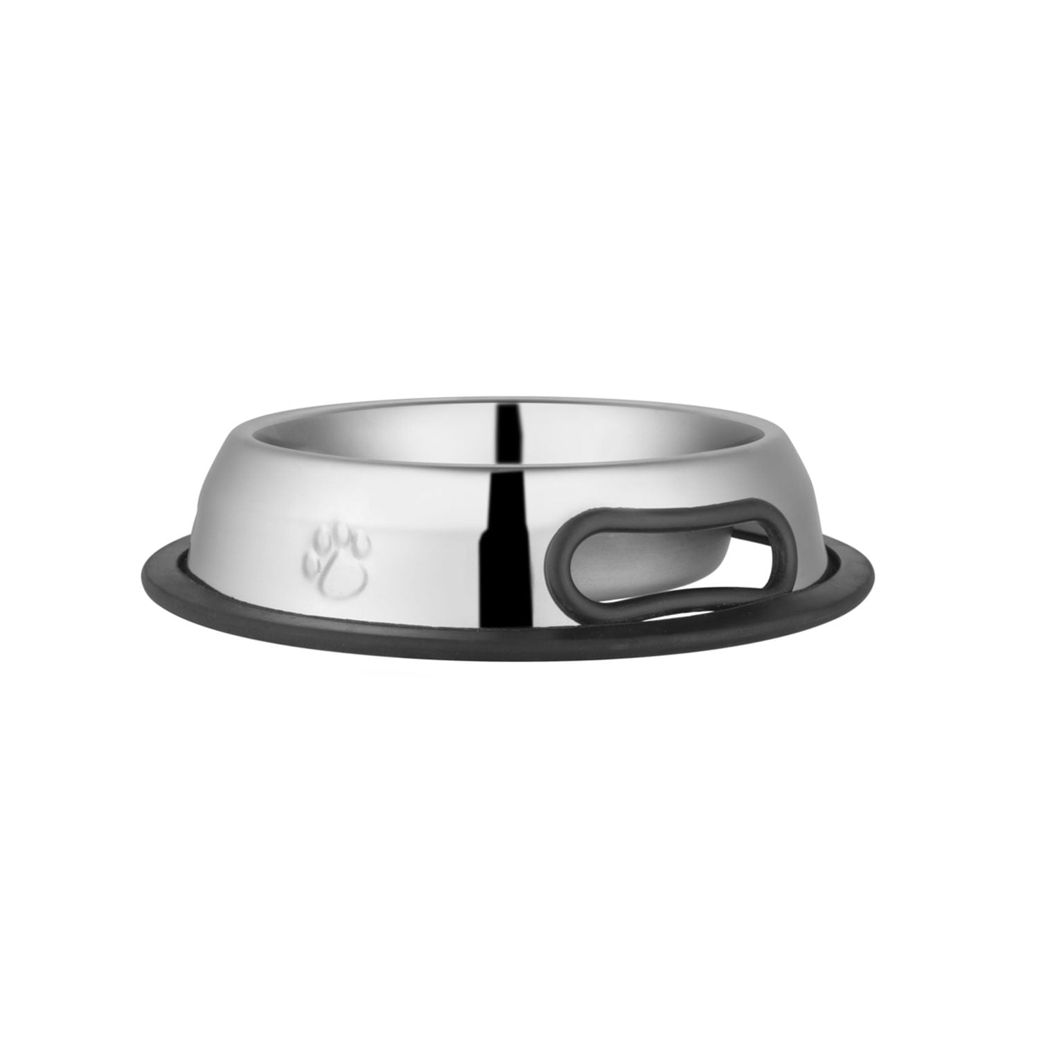 Jeffers Pet Embossed No-Tip Anti-Skid Stainless Steel Pet Bowls for Dogs, Cats, Puppies, Kittens – Rubber Base, Food & Water Feeding Dish 32 oz (1 Quart) 1 ct