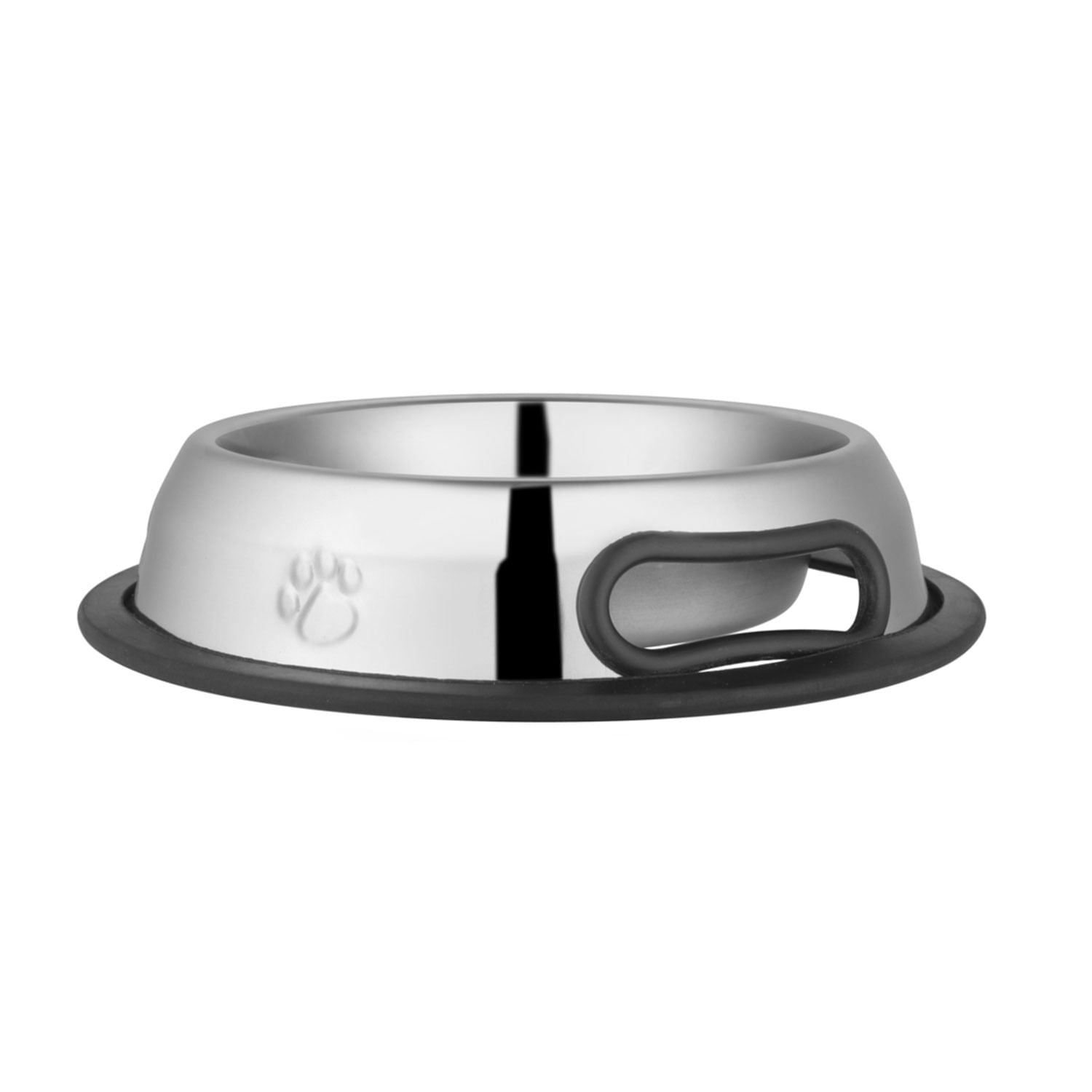 Jeffers Pet Embossed No-Tip Anti-Skid Stainless Steel Pet Bowls for Dogs, Cats, Puppies, Kittens – Rubber Base, Food & Water Feeding Dish 96 oz (3 Quarts) 1 ct