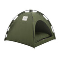 Cat Tent Cooling Mat Dog House Pet Sofa Camping Dog Bed With Cushion For Dog Kennel Indoor Cat Nest Cat Bed Pets Products Military Green
