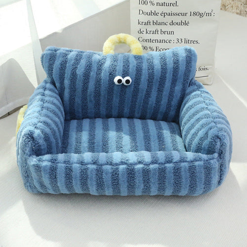 Autumn And Winter Big Eye Dog Kennel Blue