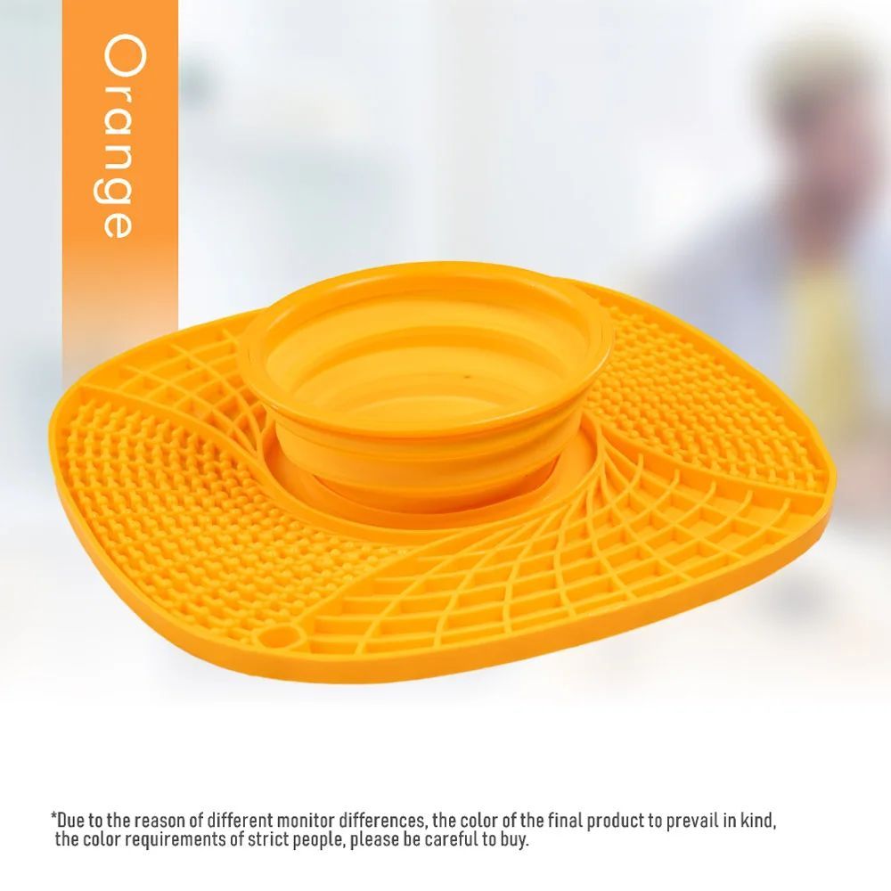 Pet Dog Slow Feeder Bowl Non Slip Puzzle Bowl Anti-Gulping Pet Slower Food Feeding Dishes Cat Bowl For Small Medium Dogs Orange