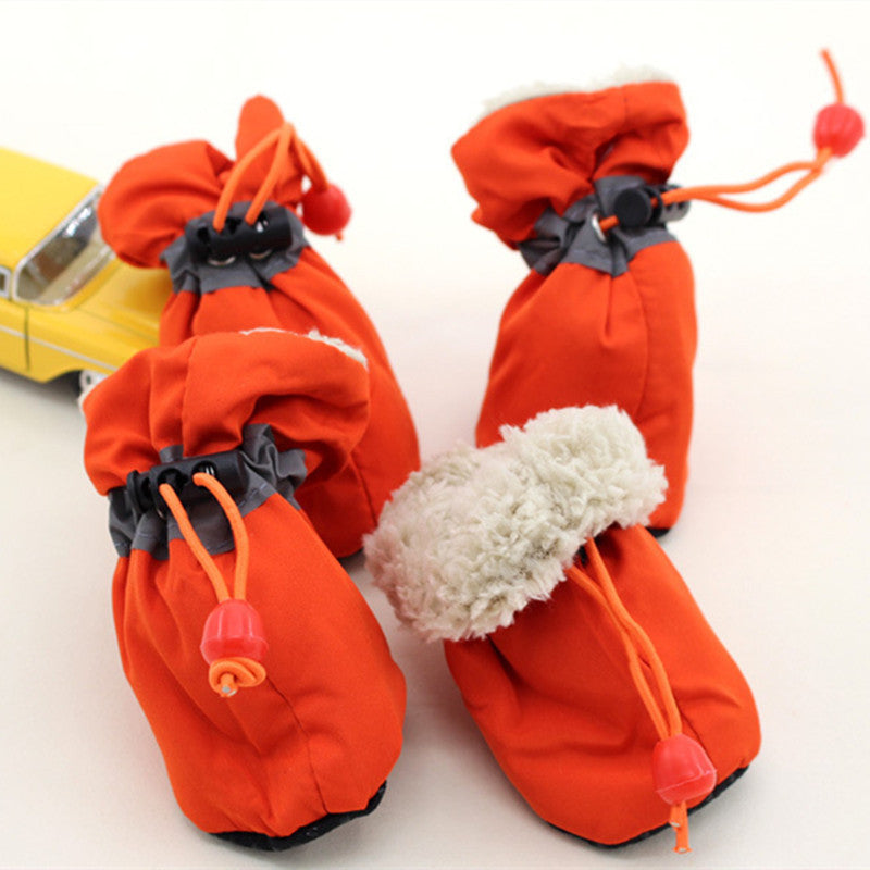 Waterproof And Drop-proof Indoor Printed Toddler Shoes For Pets Orange Cotton shoes